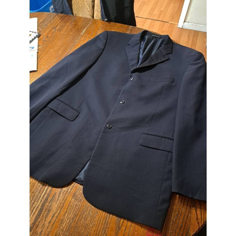 46L Giorgio Cosani Navy Blue Tuxedo Suit Sports Coat Jacket Blazer Wool